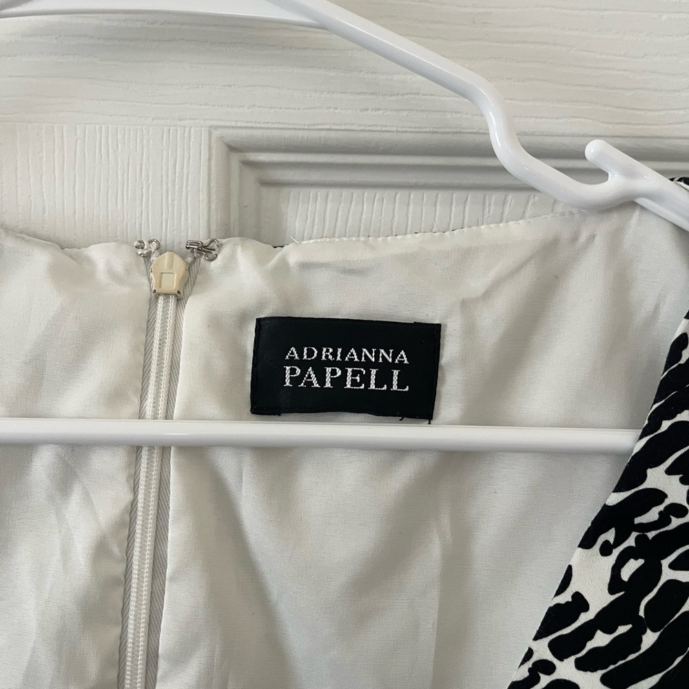 Adrianna Papell Black and White Patterned Midi Dress - Picture 8 of 8